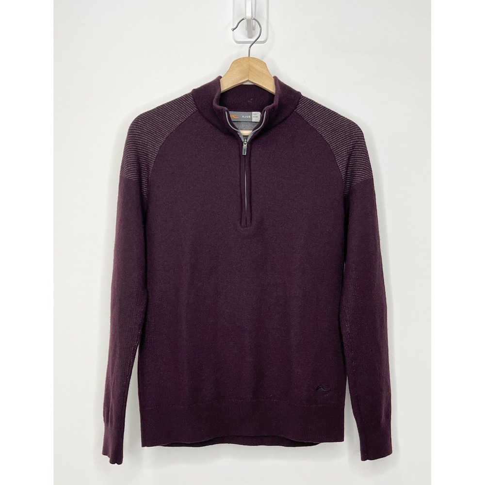 KJUS Merino Kulm 1/2 Zip Sweater Mens Medium Maroon Wool Blend Golf Pullover